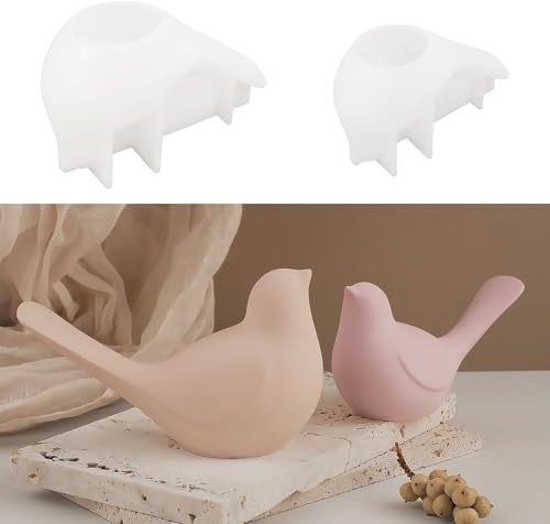 LUHOCIY 2 Pezzi Stampi per Gesso, Stampi in Silicone per Colata, Stampo in Silicone per Uccelli, Durevole, Facile da Usare, Vivido Design 3D, Riutilizzabile, per Colata di Gesso, Candele, Sapone, Ecc