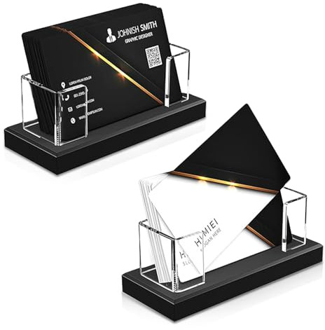 QINGYIWL 2 Piezas Soporte para Tarjetas de Visita, Expositor de Tarjetas de Visita de Acrílico Transparente, Tarjetero Tarjetas Visita para Oficina, Tienda, Stand, Hotel