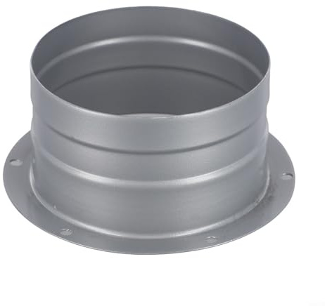 Niceminiwall Raccord de tuyau d'aération à bride métallique pour ventilation murale, 75 mm, 100 mm, 120 mm, 150 mm, 200 mm, gris pour adaptateur de conduit CVC, compatible avec sortie d'entrée d'air