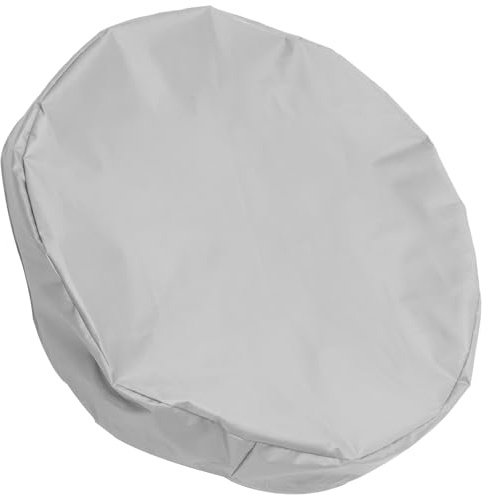 HOMSFOU Funda para Barril 65x10 Cm de Tela Oxford 210d Gris, Cubierta Protectora para Cubos de Lluvia Cordón Ajustable, Tapa para Barril Exterior Resistente al Polvo Sol