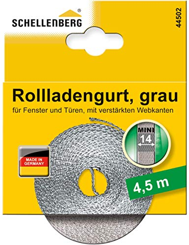 Schellenberg 44502 Cinta de persiana enrollable 14mm, 4,5m, gris