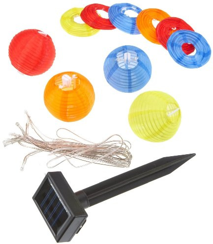 Best Season 477-14 Guirlande lumineuse solaire boules multicolores Extérieur Lumière blanche froide 2,7 m 10 LED