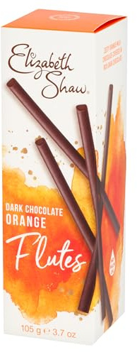 Elizabeth Shaw Dark Chocolate Orange Flutes 105g – Orange Milk Chocolate Batons Coated in Rich Dark Chocolate – Indulgent Treat – Ideal for Gifting, Sharing, or Christmas Celebrations