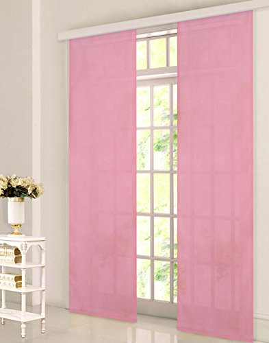 Gardinenbox Flächenvorhang, Schiebegardine Blickdicht matt, Pink, aus Micro Satin (Mikrofaser Gewebe), mit Paneelwagen und Beschwerungsstange -85600-, 85600