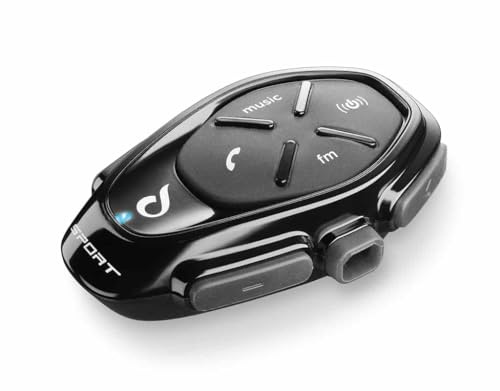 INTERPHONE SPORT - Doppio - Interfono Bluetooth da casco per comunicazione in moto, Fino a 4 motociclisti, Distanza 1Km, Autonomia 20 ore, Radio, MP3, GPS, Impermeabile, Universale.