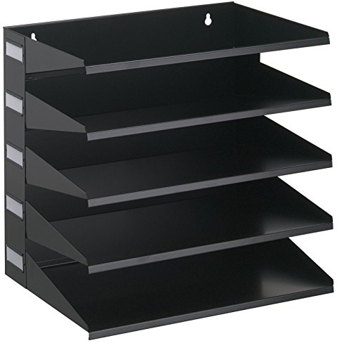 Durable Sortierreck (mit 5 Ablagefächern), für Tisch oder Wand, schwarz, 336001