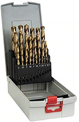 Bosch 2 608 587 019 - Juego de 25 brocas para metal ProBox HSS-TiN (recubrimiento de titanio) - 1-13 mm (pack de 25)