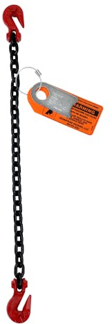Advantage Rigging - Chain Sling - 9/32 x 10' Single Leg with Grab Hooks - Grade 80
