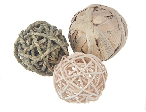 emours Small Animal Activity Play Chew Toys for Bunny Rabbits Guinea Pigs Gerbils, 3 Valued Pack