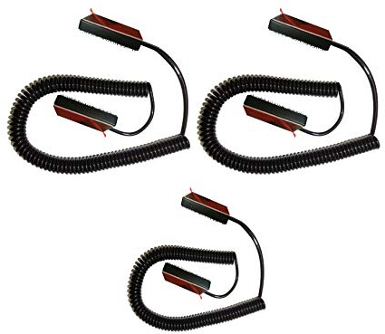 Universal Coiled Security Cable Bulk Pricing Available - Remote Control Tether Security Cable Leash with Hook and Loop Fastener Tape and Double-Sided Tape - CBL02 (3-Pack)