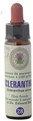 Scleranthus n° 28 Fleur de Bach farmaflor, 1 Flacon Comtpe Gouttes 10ml - Made in Italy
