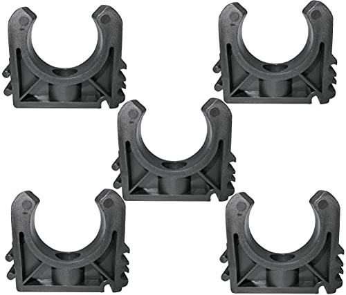 AERZETIX - C51790 - Set med 5 x väggmonteringsklämmor för Ø32mm rör - rörkoppling styrfäste - i plast