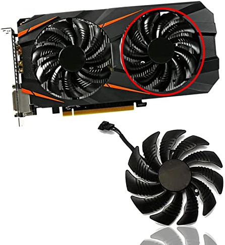 Dotodo 88MM T129215SU PLD09210S12HH Lüfter für Grafikkarte Kühler für Gigabyte GTX 960 / GTX 1050 / GTX 1060 / GTX 1070 / GTX 1070 ti/RX 470 570 580 | Lüfter Ersetzen Sie Den Kühler (Lüfter-B)