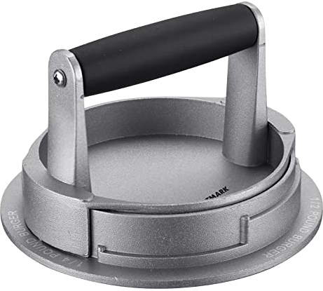 Westmark 62252260 Machine à hamburger réglable pour 3 tailles différentes de patty 1/4, 1/3 flambeaux et 1/2 piquets en aluminium/plastique, Vario, argenté/noir