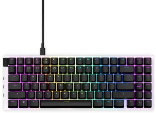 NZXT Function 2022 Mini TKL Mechanical PC Gaming Keyboard - Illuminated - Linear RGB Switches - MX Compatible Switches - Hot Swap - Durable Aluminum Top Plate - Gaming Keyboard UK | EN (QWERTY) White