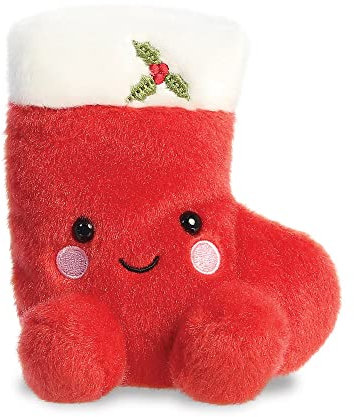 Aurora, 99220, Palm Pals Holly Christmas Stocking, 5In, Soft Toy, Red & White