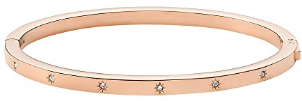 Fossil Sadie Damenarmband aus Edelstahl mit Druckknopfverschluss, Rosa Gold