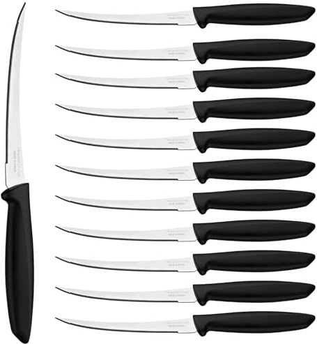 Tramontina - Couteau à tomates noir Plenus. Inox et polypropylène. X 12