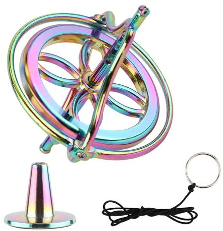 Gyroscope Anti-Gravité en Métal Coloré - Jouet d'Équilibre Rotatif sur Le Dessus de Mouvement pour Bureau - Cadeau Éducatif pour Garçons et Filles