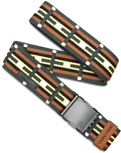 Arcade Belts A2 Unisex Adventure Belt: Heavy Duty Stretch, Metal Free Buckle, Keyah - Jalapeno/Bay, Standard (Up to 40); 1.5 Wide