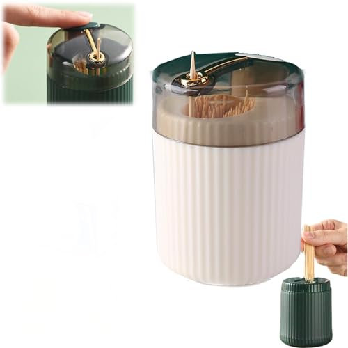 Dispenser Automatico di Stuzzicadenti Pop-Up Premium - Porta Stuzzicadenti Stile Lusso Leggero (Weiß, 1PC)