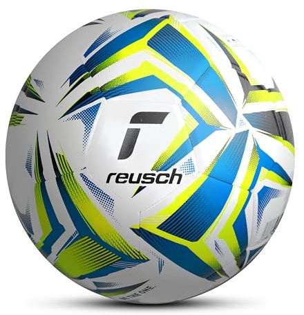 Reusch Attrakt Silver Trainingsball|Fußball|besondere Haltbarkeit|Wetterfest und Abriebfest|Präzise Flugbahn und Kontrolle|Ideal für Training, Schule und Freizeit