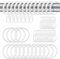 SyiXute 50 Piezas Blanco Anillos de Metal para Cortinas y Ganchos de Cortina de Plástico,30 mm Diámetro Interior para Cortina de Ventana,Cortina de Cama,Cortina de Ducha