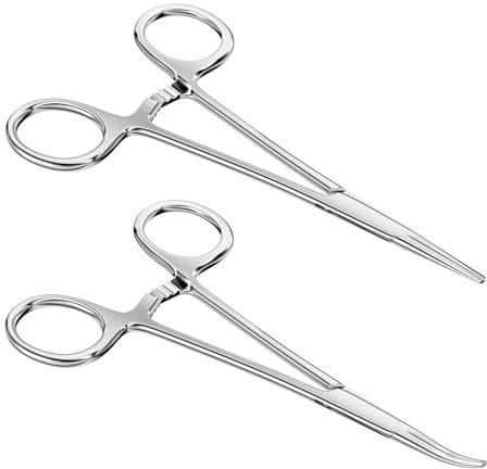 Elsrantor 2 Stück Piercing Zange, Piercing Zange für Kugeln, Zangenset, Kombizange, Flachzange, Mini Zange, Pliers Set, Feinmechaniker Zangen Set für DIY Handwerk Haustierpflege
