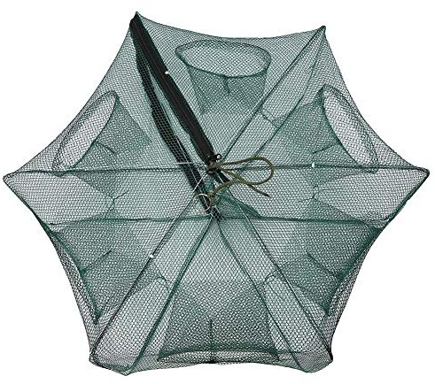 Nikou Filet de Pêche Pliable, Automatique 6 Trous Piège à Crevettes Nylon