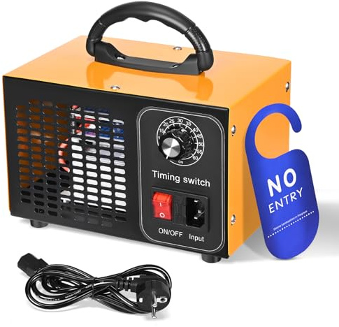 GJCrafts Generador de ozono de 60.000 mg/h, purificador de aire de ozono para coche con temporizador de hasta 60 min para el hogar, limpiador desinfectante de aire acondicionado