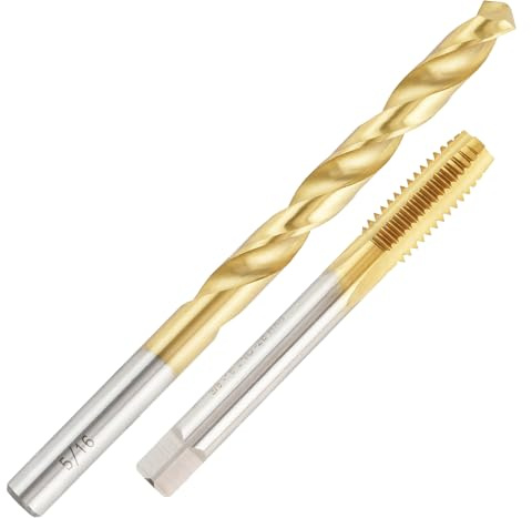 Aceteel 3/8-16 Ti-Coated Tap and 5/16 Drill Bit Set