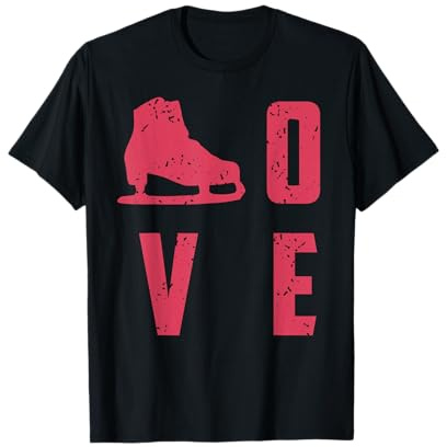 Patin à Glace Amour Hiver Minimaliste pour Fans T-Shirt