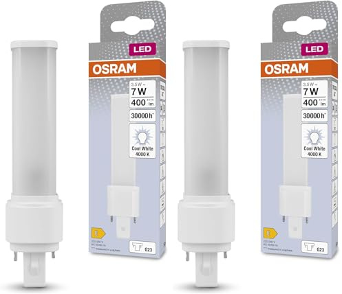 OSRAM DULUX LED S7 EM, G23, 3,5W, 360lm, 4000K, kaltweiße Lichtfarbe, LED-Ersatz für herkömmliche Kompaktleuchtstofflampen mit 2pol. G23 Stecksockel, extrem lange Lebensdauer, keine Aufwärmzeit
