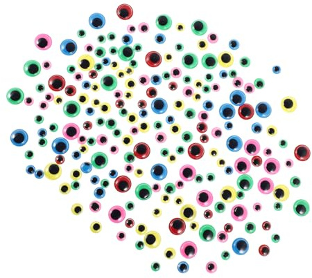 Healeved 200 Adesivi Occhi Mobili Autoadesivi per Bambole Fai da Te Decalcomanie Colorate Assortite per Creazioni Artigianali Accessori per Decorazioni Manuali e Lavoretti Creativi