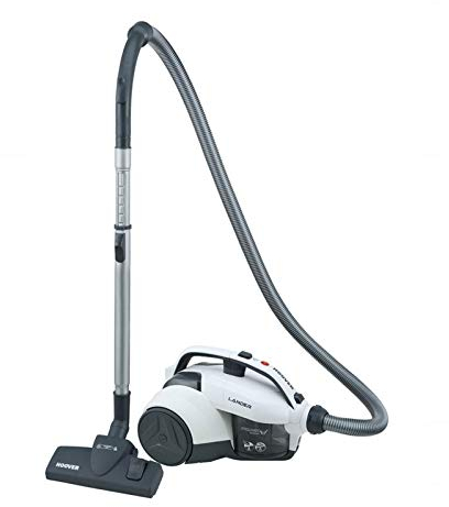 Hoover La71 La10011 Lander - Aspirapolvere a Traino Senza Sacco, 700 W, 1.2 Litri, 78 Decibel, Bianco/Grigio
