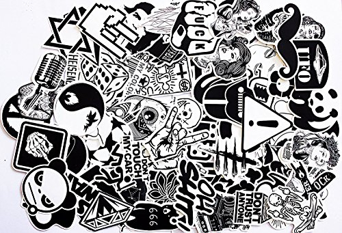 01-02-13 Stücke Aufkleber Schwarz-Weiß