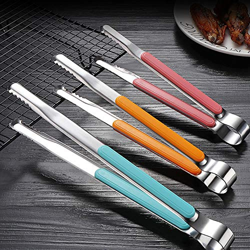 TXIN 3 Sizes BBQ Tongs, Colorful Professional Grill Tongs for Kitchen Cooking Serving, Stainless Steel Tongs for Grill Accessories