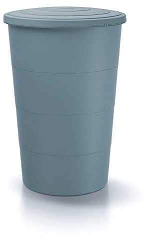 Regenwassertonne 160L Glatt aus hellgrauem Kunststoff 60 (Länge) x 60 (Breite) x 87,8 (Höhe) cm