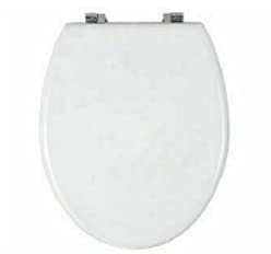 Optimal Products MDF Toilet Seat Novelty Design Stainless Steel Hinges All Printed Loo Seats All Printed ON 3 Sides (Plain White Design)