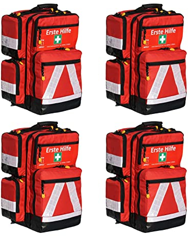 Team Impuls NFA Notfallrucksack Medicus 4 STK. - PRO -M- LEER aus Nylon mit Vier Außentaschen