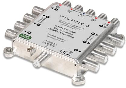 SAT Multischalter 5/8 digital, verteilt 2 Dual/Twin LNBs oder einen Universal Quattro LNB Plus terrestrische Signale auf 8 Teilnehmer