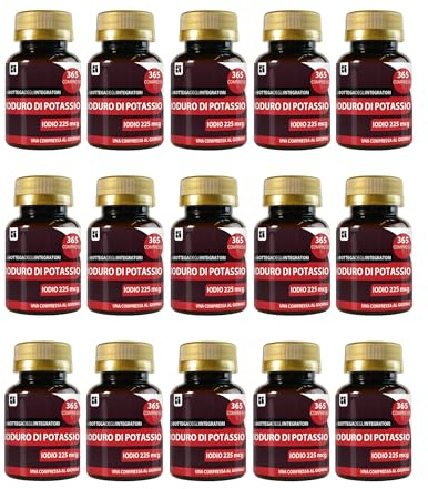 Ioduro Di Potassio 5475 Compresse Iodio 225 mcg | 1 Compressa al Giorno | Senza Glutine e Lattosio | non di origine animale