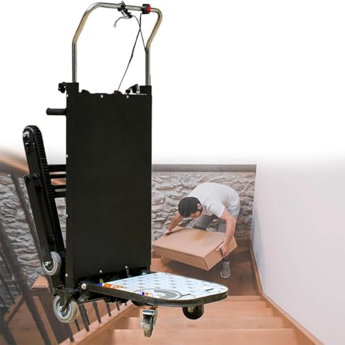 IQOAIJ Carretilla eléctrica para Subir escaleras Sube Escaleras con Orugas Eléctricas 220 Kg de Carga Subir escaleras de Servicio Pesado Carrito de Mano para Subir escaleras,01