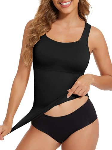 Joyshaper Shapewear Tank Top for Women Slimming Tummy Control Shaping Control Vest Top Women's Compression Tops Camisole Compression Cami Top Black#01 XXL