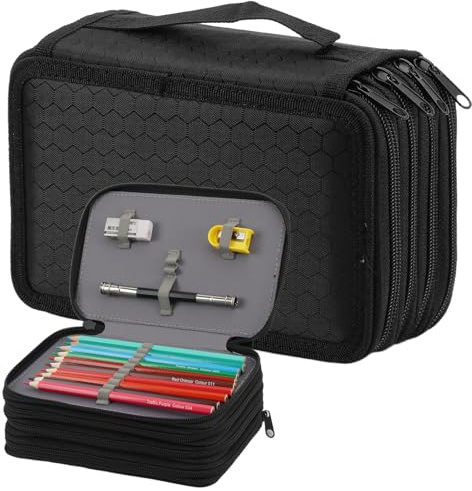 Daelers Astuccio Grande Capacità 72 Scomparti, 4 Strati Portapenne Tinta Unita, Sacchetto Porta Matite per Studenti, Staff, Artisti e Ufficio