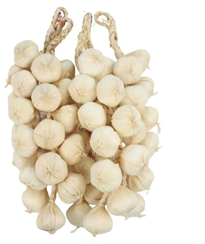 ZAMETTER Artificial Garlic Strings 5Pcs Decorative Foam Garlic Strings Kitchen Wall Hanging Vegetables Props House Kitchen Garden Indoor Decor Fake Plants Props(White Garlic)