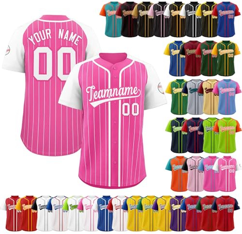 Custom Baseball Jersey for Adults Youth Kids Women Men's Button Down Shirts Printed Number Personalized Hip Hop Sport Wear S-7XL