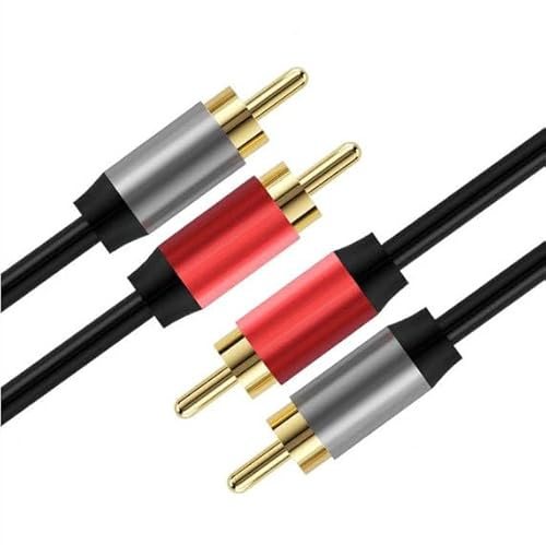 Cavo Audio RCA Maschio a Maschio, Cavo Stereo 2 RCA, Connettori Placcato Oro 24K e Doppia Schermatura per Segnale Stabile e Pulito, Ideale per Amplificatori, Diffusori, Attivi, Subwoofer, Mixer