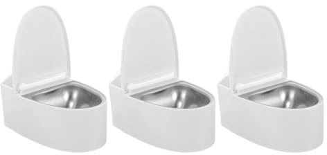 VALICLUD Cenicero de Pared Creativo con Forma de Inodoro, 3 Piezas, Tapa Abatible, Montaje sin Clavos, para Interior Baño Dormitorio Oficina, Caja de Almacenamiento Funcional