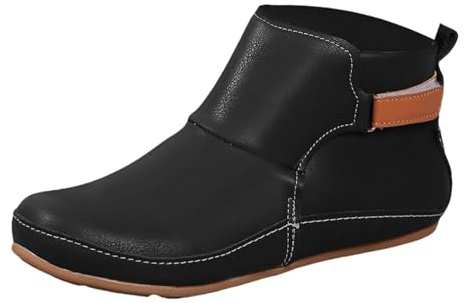 Cocila Botas Vaqueras Para Mujer, Botines De Tacón Bajo Con Cremallera, Cuero, Estilo Western, Cuña Mujer Invierno Altas Marrones Ante Piel Tacon Planos Marron Agua Barefoot Sneakers Zapatos
